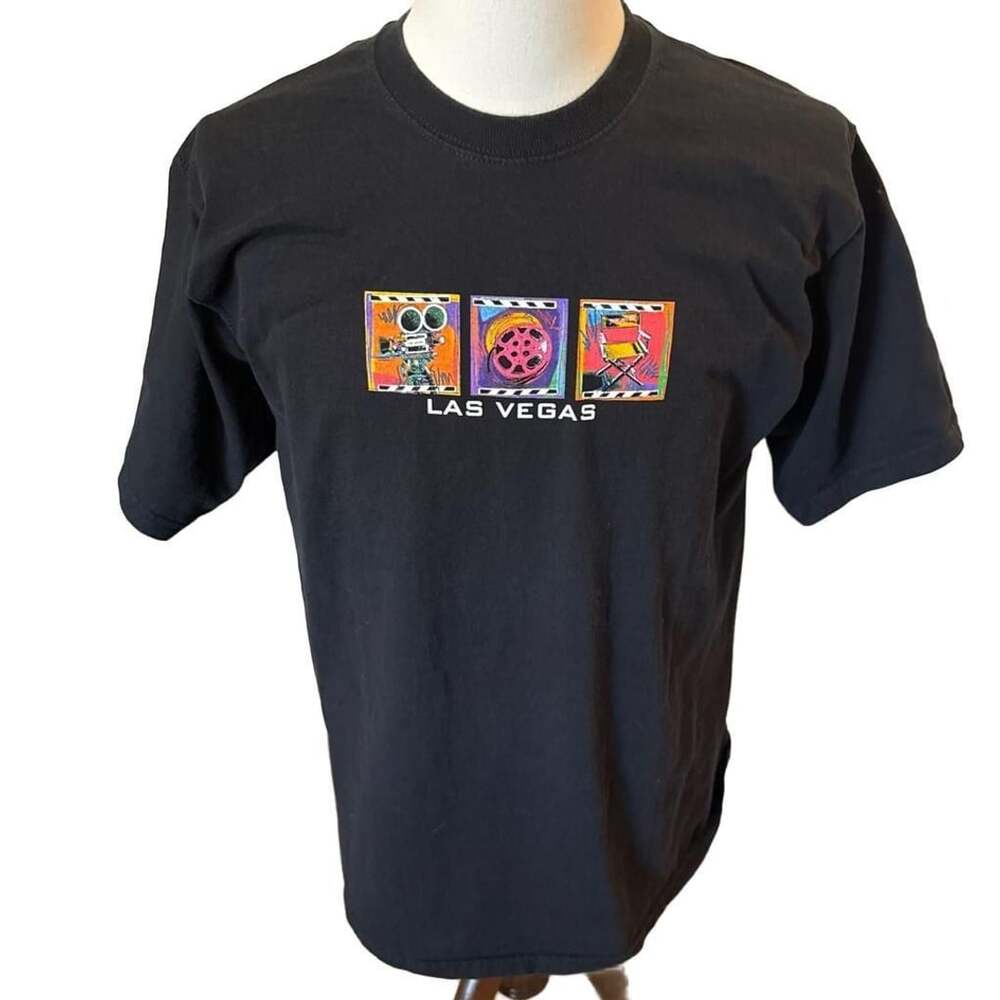 Planet Hollywood Las Vegas Planet 2000 T-Shirt Size L Black Graphic Tee